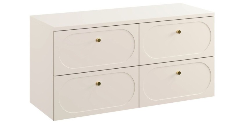 Ensemble TORNADO 120cm : meubles sous vasque et plan pour vasque cachemire