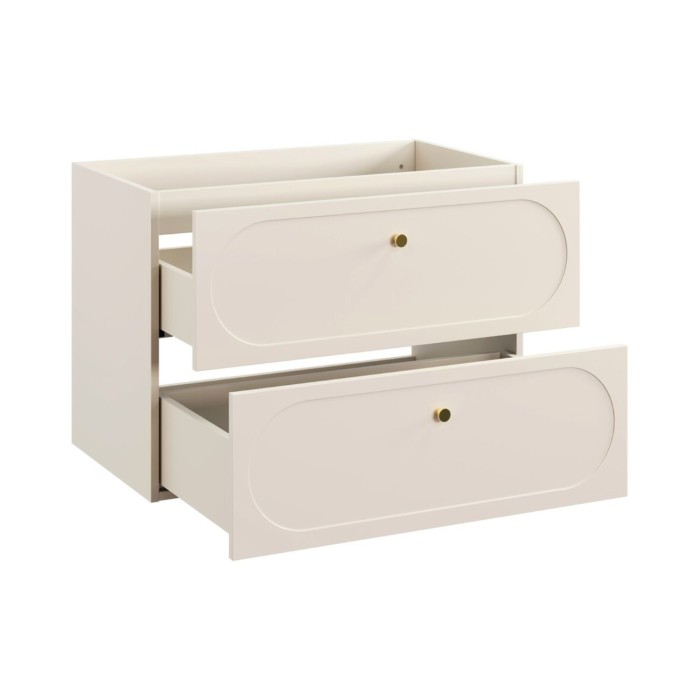 Badezimmer-Set TORNADO beige: Waschbeckenunterschrank 80cm + Platte für Waschbecken