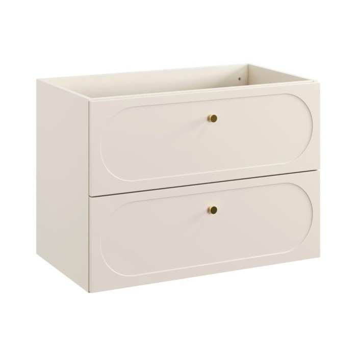 Badezimmer-Set TORNADO beige: Waschbeckenunterschrank 80cm + Platte für Waschbecken