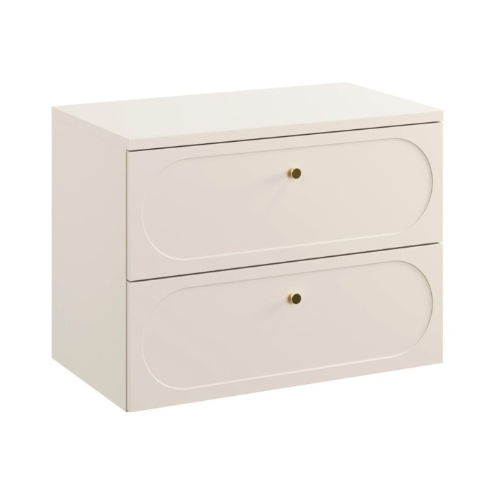 Badezimmer-Set TORNADO beige: Waschbeckenunterschrank 80cm + Platte für Waschbecken
