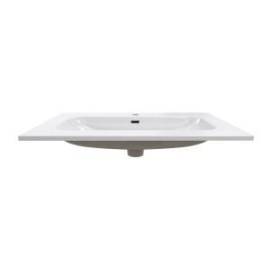 Vasque à encastrer blanche en céramique vu de face