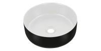 Vasque à poser en céramique noire à l'extérieur et blanche à l'intérieur