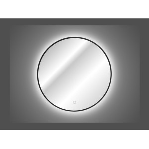 Miroir rond LED avec LED allumée