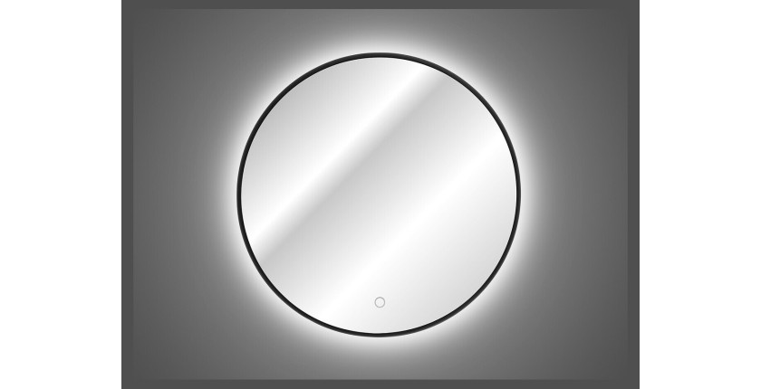 Miroir rond LED 60cm allumé