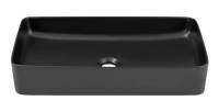Vasque noire en céramique rectangulaire vue de face