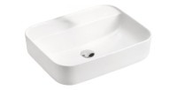 Vasque à poser rectangulaire en céramique blanche