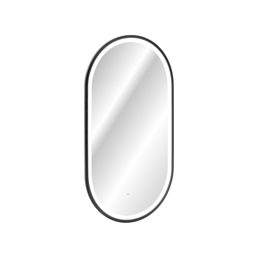 Spiegel Badezimmer LED schwarz oval 90x50 cm Design