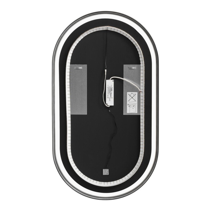 Espejo de baño LED negro ovalado 90x50 cm diseño