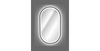 Spiegel Badezimmer LED schwarz oval 90x50 cm Design