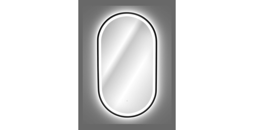 Spiegel Badezimmer LED schwarz oval 90x50 cm Design