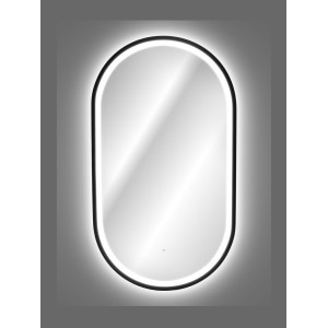 Spiegel Badezimmer LED schwarz oval 90x50 cm Design