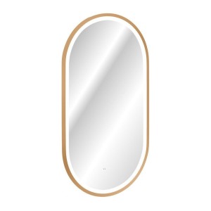 Spiegel Badezimmer LED gold oval 90x50 cm Design