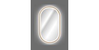 Spiegel Badezimmer LED gold oval 90x50 cm Design