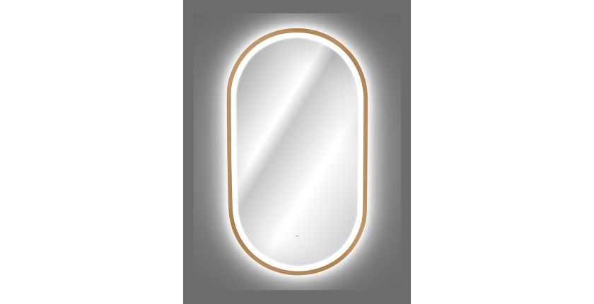 Spiegel Badezimmer LED gold oval 90x50 cm Design