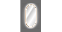 Spiegel Badezimmer LED gold oval 90x50 cm Design