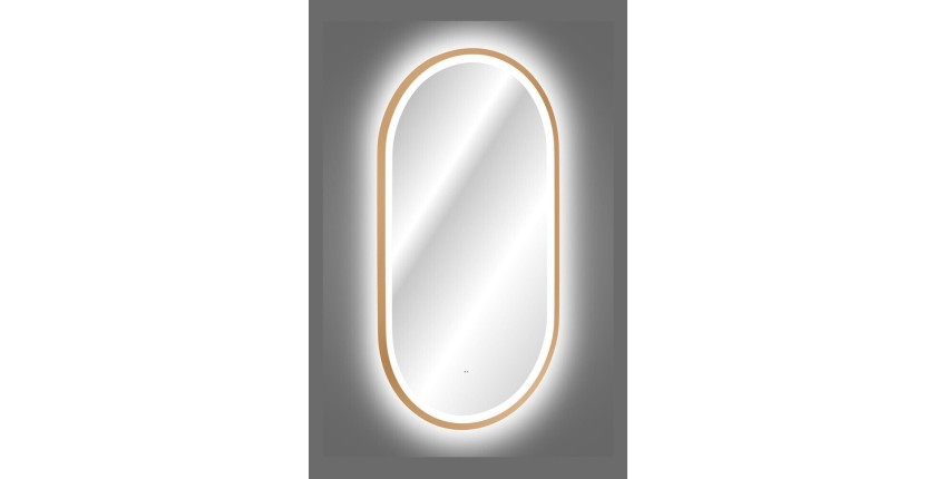 Spiegel Badezimmer LED gold oval 90x50 cm Design
