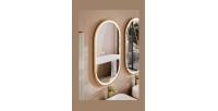 Spiegel Badezimmer LED gold oval 90x50 cm Design