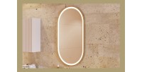 Spiegel Badezimmer LED gold oval 90x50 cm Design