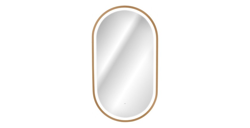 Spiegel Badezimmer LED gold oval 90x50 cm Design