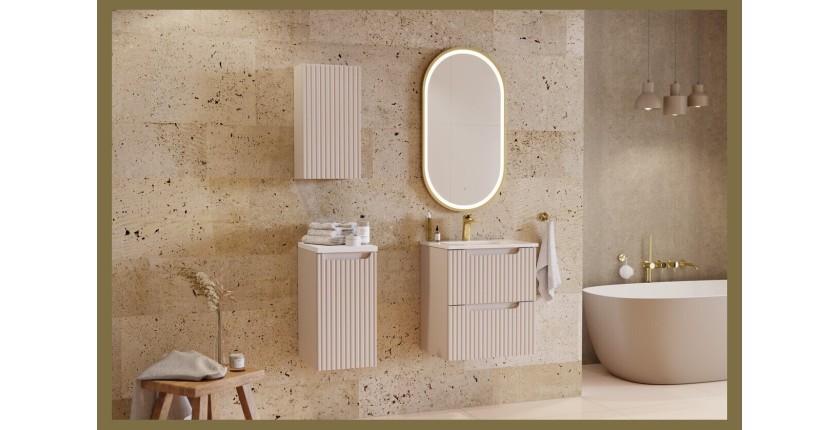 Spiegel Badezimmer LED golden oval 90x70 cm Design