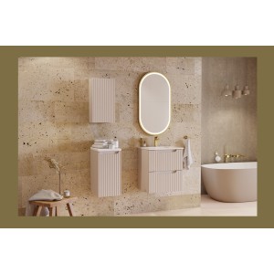 Spiegel Badezimmer LED golden oval 90x70 cm Design