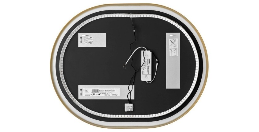 Spiegel Badezimmer LED golden oval 90x70 cm Design