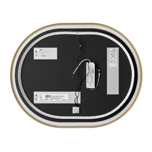 Spiegel Badezimmer LED golden oval 90x70 cm Design