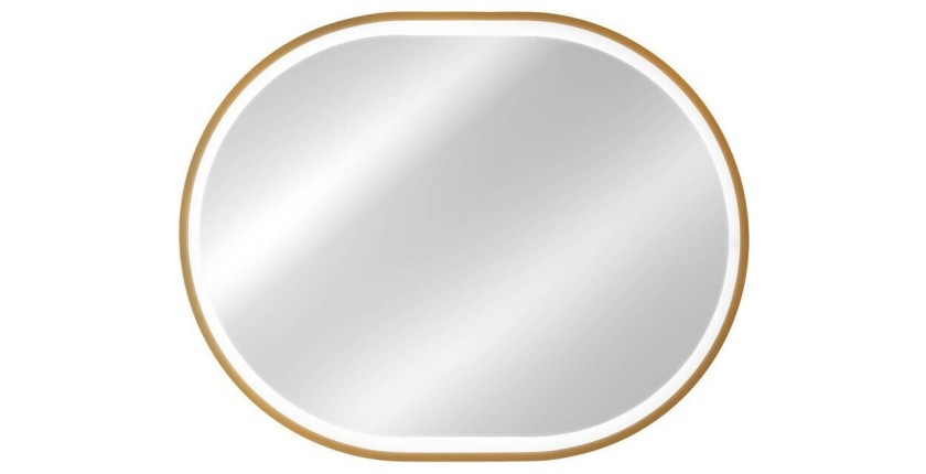 Spiegel Badezimmer LED golden oval 90x70 cm Design