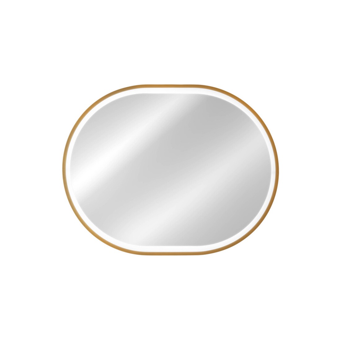 Spiegel Badezimmer LED golden oval 90x70 cm Design