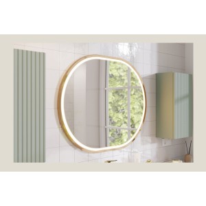 Spiegel Badezimmer LED golden oval 90x70 cm Design