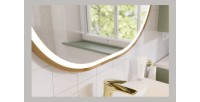 Spiegel Badezimmer LED golden oval 90x70 cm Design
