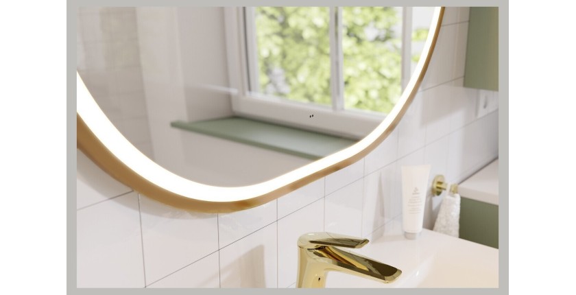 Spiegel Badezimmer LED golden oval 90x70 cm Design