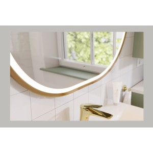 Spiegel Badezimmer LED golden oval 90x70 cm Design