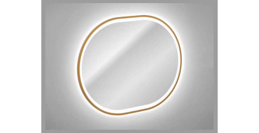 Spiegel Badezimmer LED golden oval 90x70 cm Design