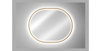 Spiegel Badezimmer LED golden oval 90x70 cm Design