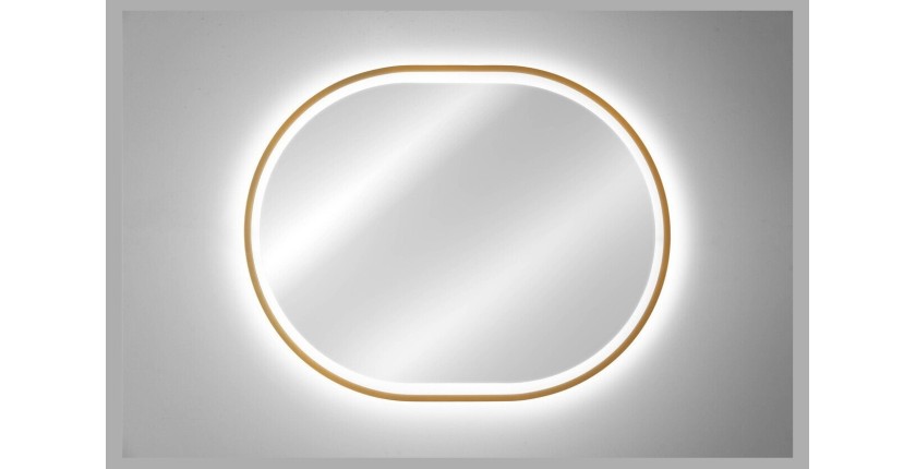 Spiegel Badezimmer LED golden oval 90x70 cm Design