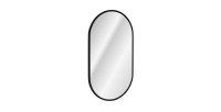 LED-Badezimmerspiegel Schwarz Oval 90x50 cm ultra dünn