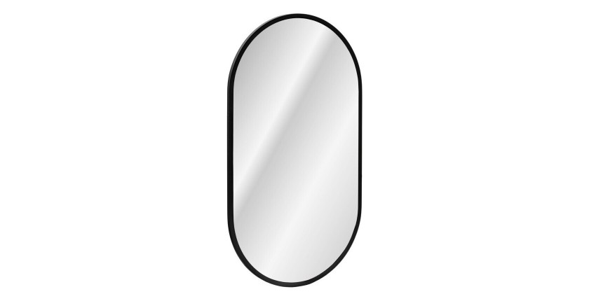 LED-Badezimmerspiegel Schwarz Oval 90x50 cm ultra dünn