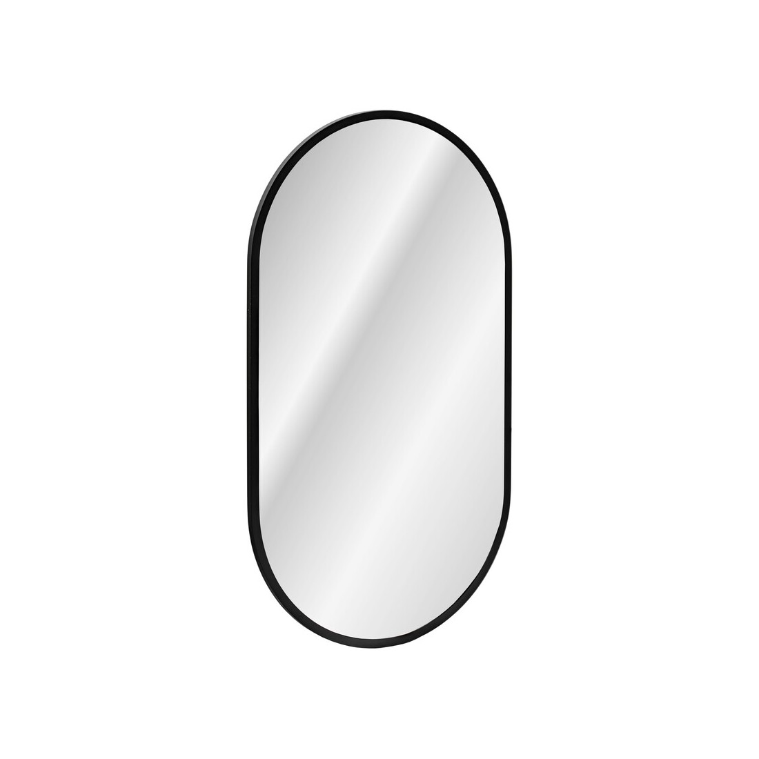 LED-Badezimmerspiegel Schwarz Oval 90x50 cm ultra dünn