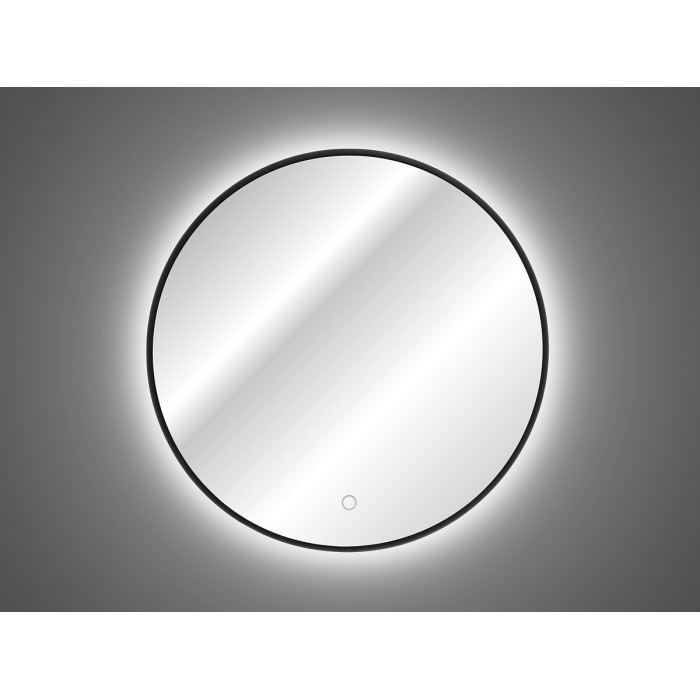 Espejo de baño LED redondo negro 60x60 cm diseño