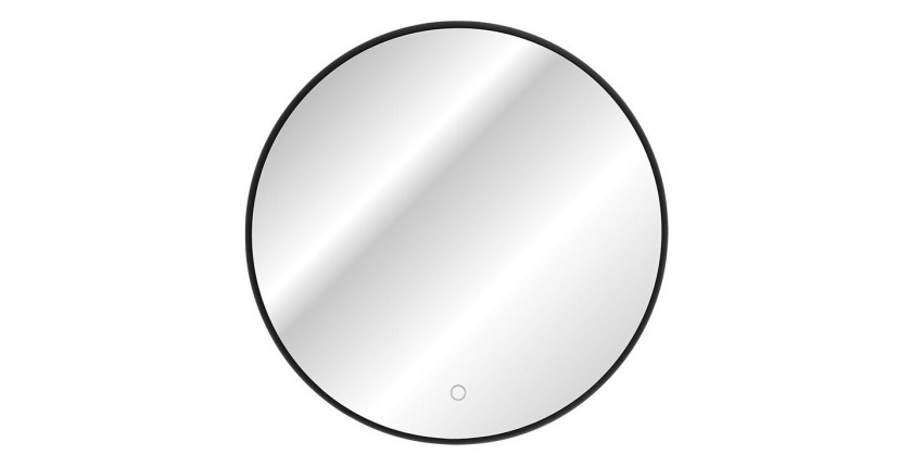 Spiegel Badezimmer LED rund schwarz 80x80 cm Design