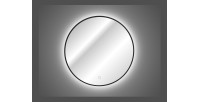 Spiegel Badezimmer LED rund schwarz 80x80 cm Design