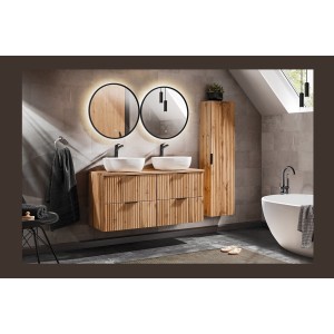 Spiegel Badezimmer LED rund schwarz 80x80 cm Design