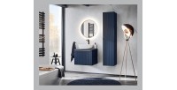 Miroir salle de bain LED rond noir 80x80 cm design