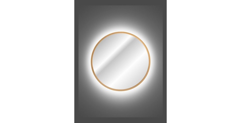 Spiegel Badezimmer LED rund golden 60x60 cm Design