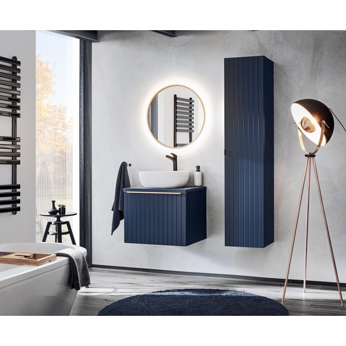 Espejo de baño LED redondo dorado 60x60 cm diseño