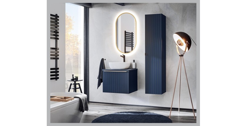 LED-Badezimmerspiegel in Gold, oval, 90x50 cm, ultradünn