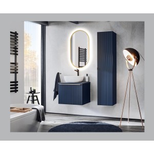 LED-Badezimmerspiegel in Gold, oval, 90x50 cm, ultradünn