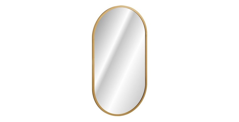 LED-Badezimmerspiegel in Gold, oval, 90x50 cm, ultradünn