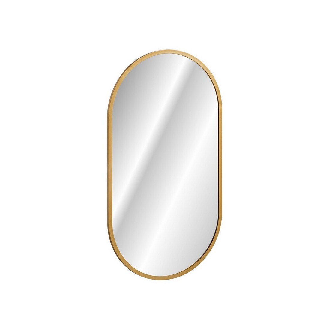 LED-Badezimmerspiegel in Gold, oval, 90x50 cm, ultradünn